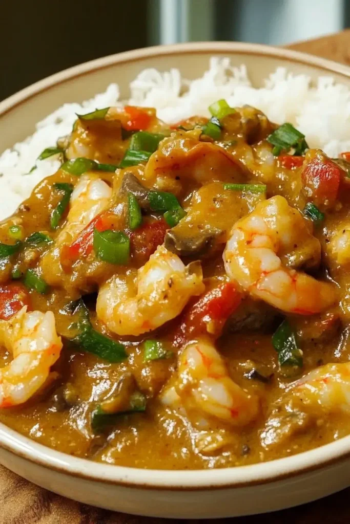 Crawfish Etouffee with Mushroom Cream