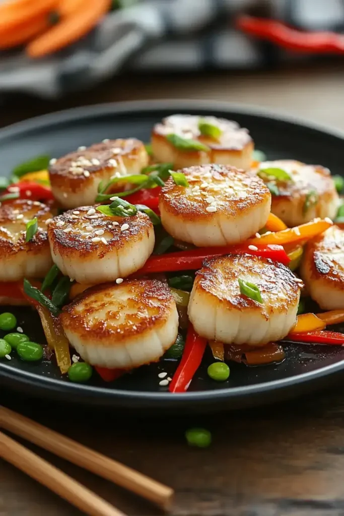Fishcakes and Scallops Stir Fry