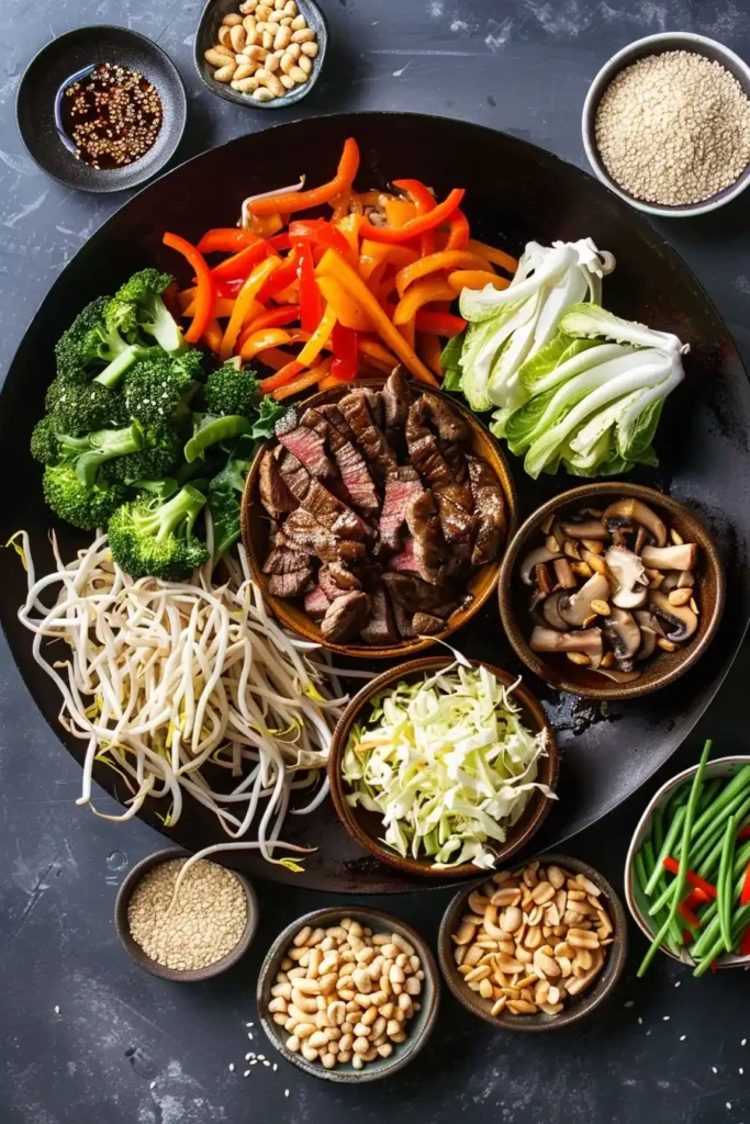 Mongolian BBQ ingredients