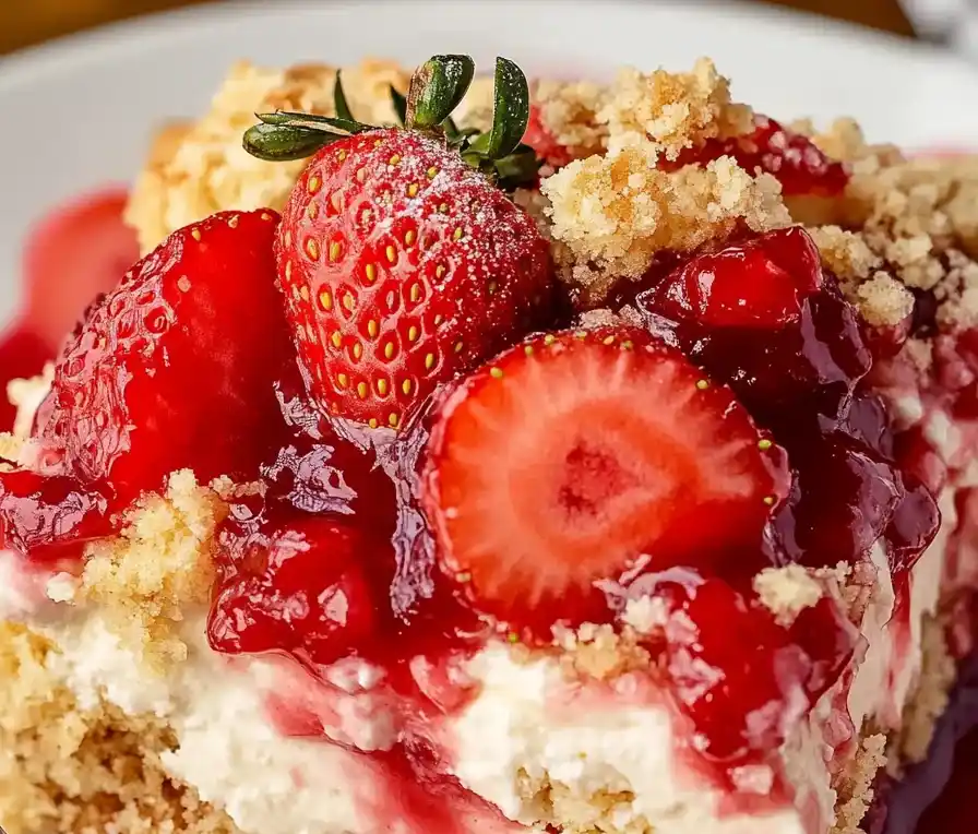 Strawberry Cheesecake Dump Cake