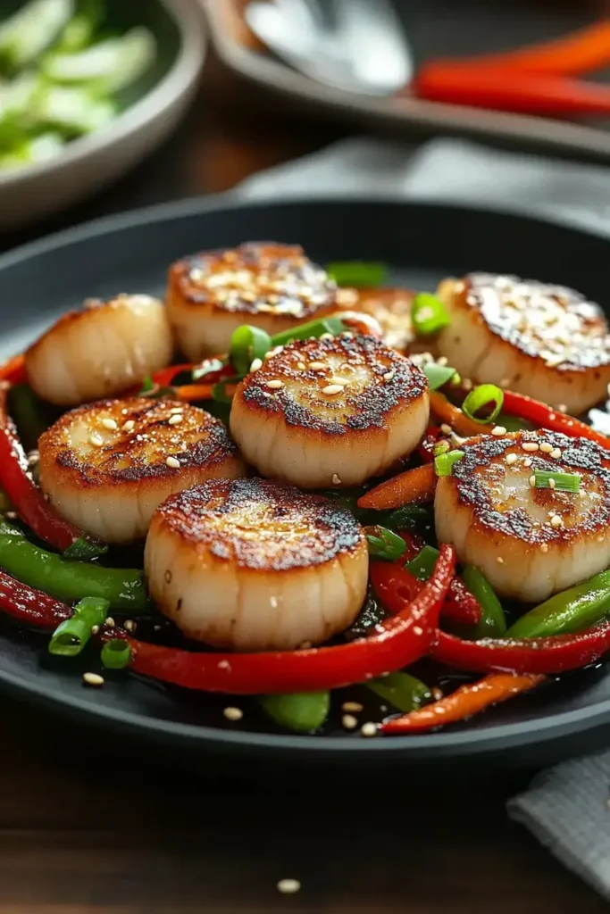 fishcakes and scallops stir fry easy recipe​