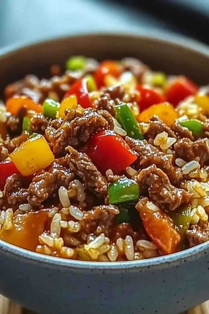 BEST Beef and Pepper Rice Bowl