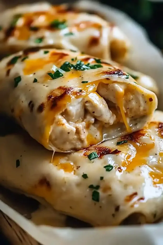 Cheesy Garlic Chicken Wraps
