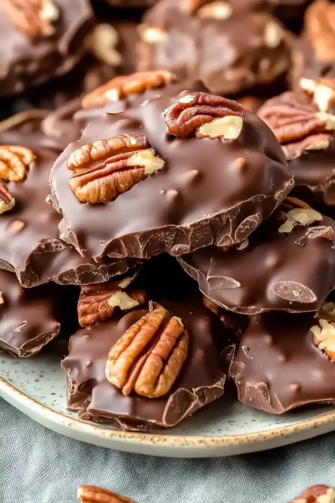 Chocolate Pecan Turtle Clusters