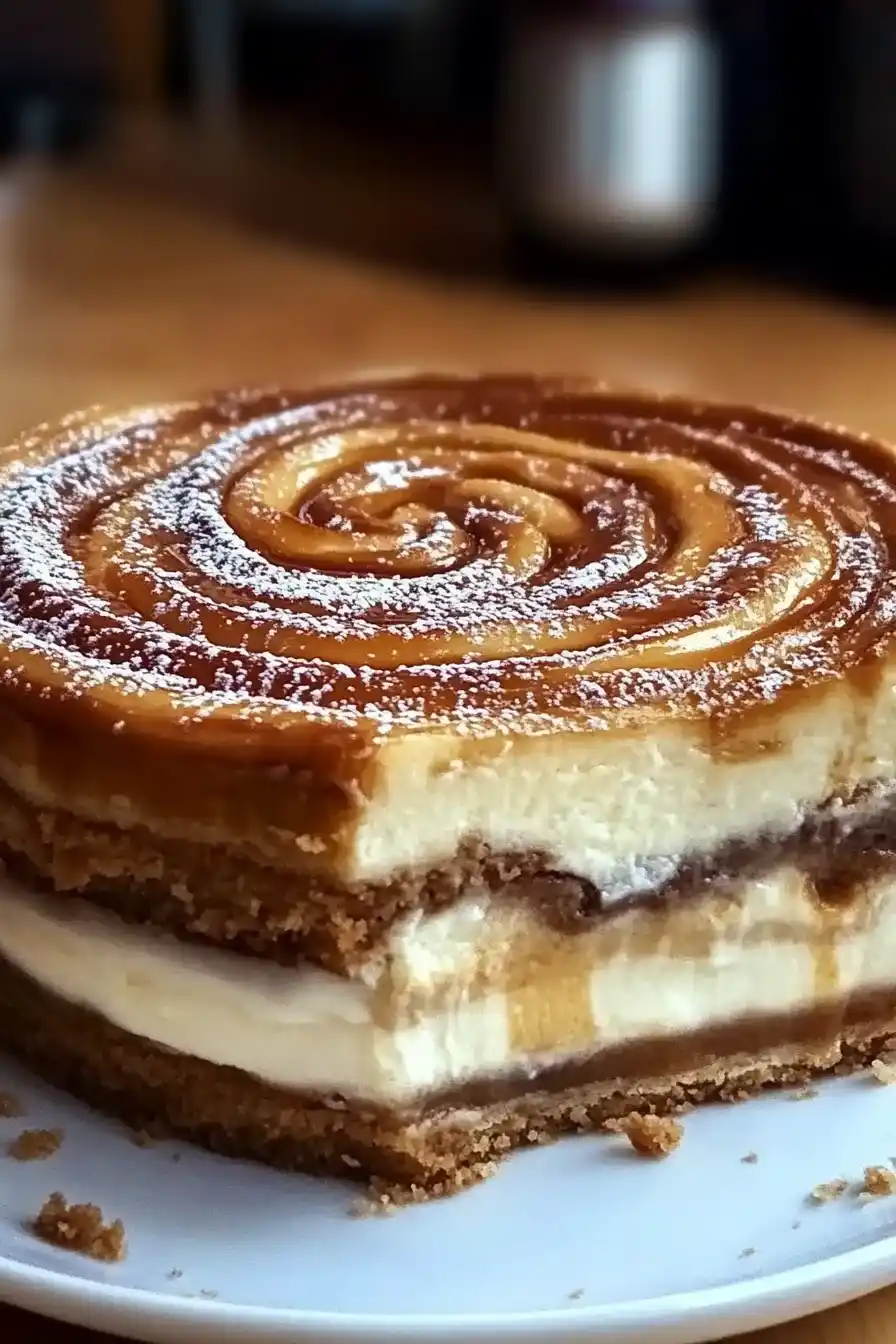 Creamy Cinnamon Roll Honeybun Cheesecake