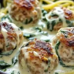 Ricotta Meatballs with Spinach Alfredo Sauce