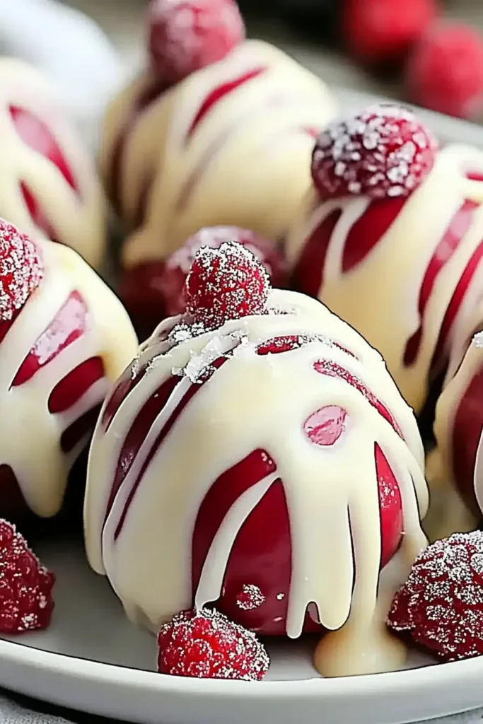 White Chocolate Raspberry Cheesecake Balls