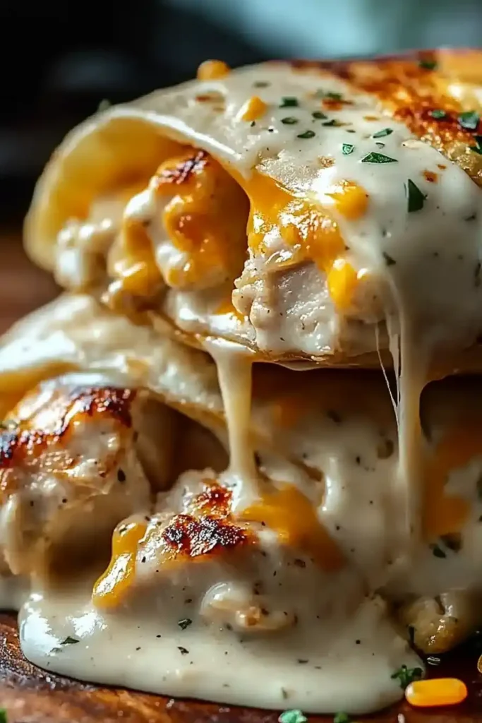 easy Cheesy Garlic Chicken Wraps Recipe